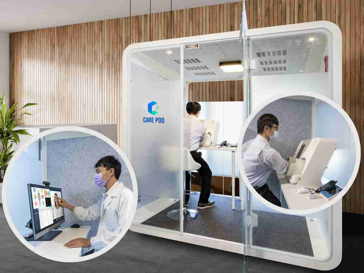 达擎于医疗科技展中展出＂远距诊疗舱＂，，以因应医疗数字化及社会高龄化趋势下、、、复诊及慢性病患等族群对于远距看诊需求逐渐升高所推出的创新整合方案。。多功能合一、、、高隐私性的远距诊疗舱可根据病患端与医师端的不同需求，，提供弹性化及客制化功能，，，节省医生和病患的精力及时间