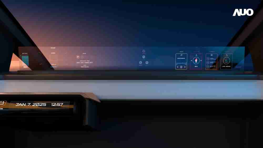 财神娱乐无界透明显示接口(Horizon Image Glass)透过车运算方案整合仪表板、、中控台及副驾显示器，，，一体式全景呈现，，，，提供乘用者清晰的前方视野、、行车必要信息与娱乐功能